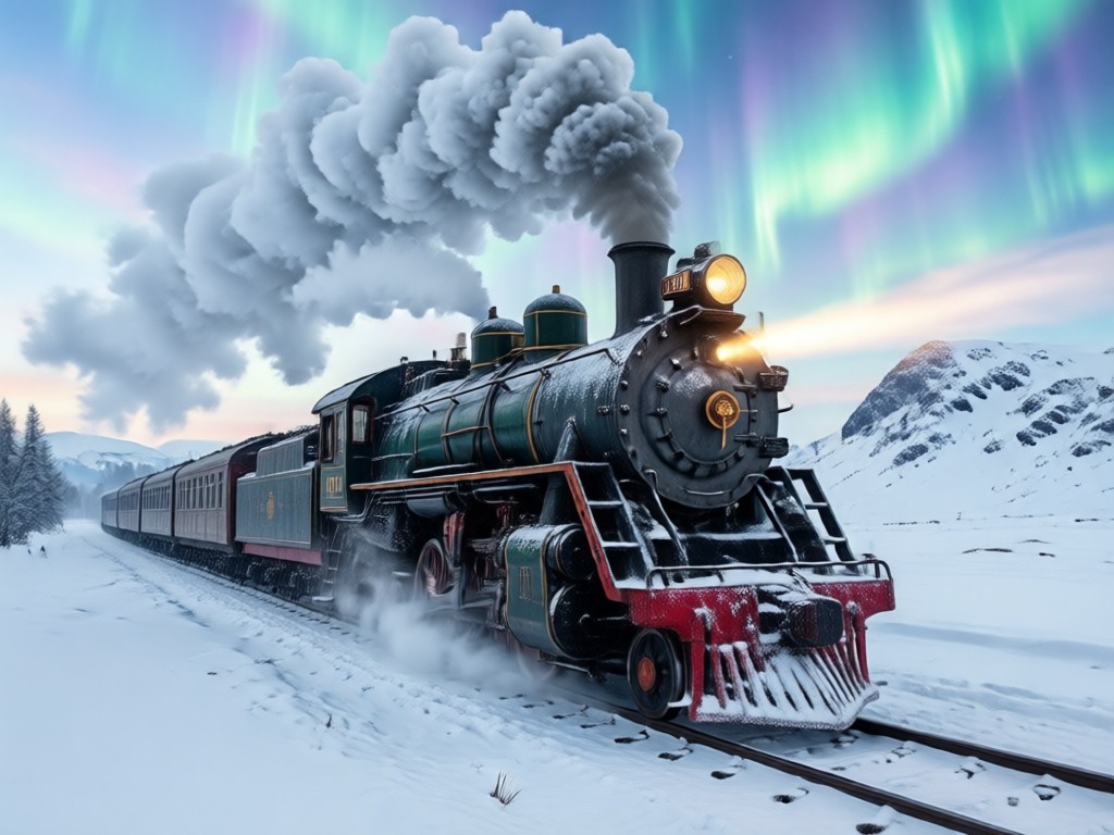 Simple one tap AI Polar Express photo transformation process