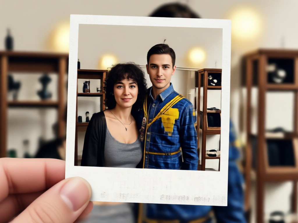 Comparison between a real Polaroid camera and the AI generator app