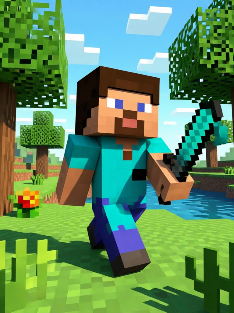 Skin de personagem no estilo Herobrine projetada por IA