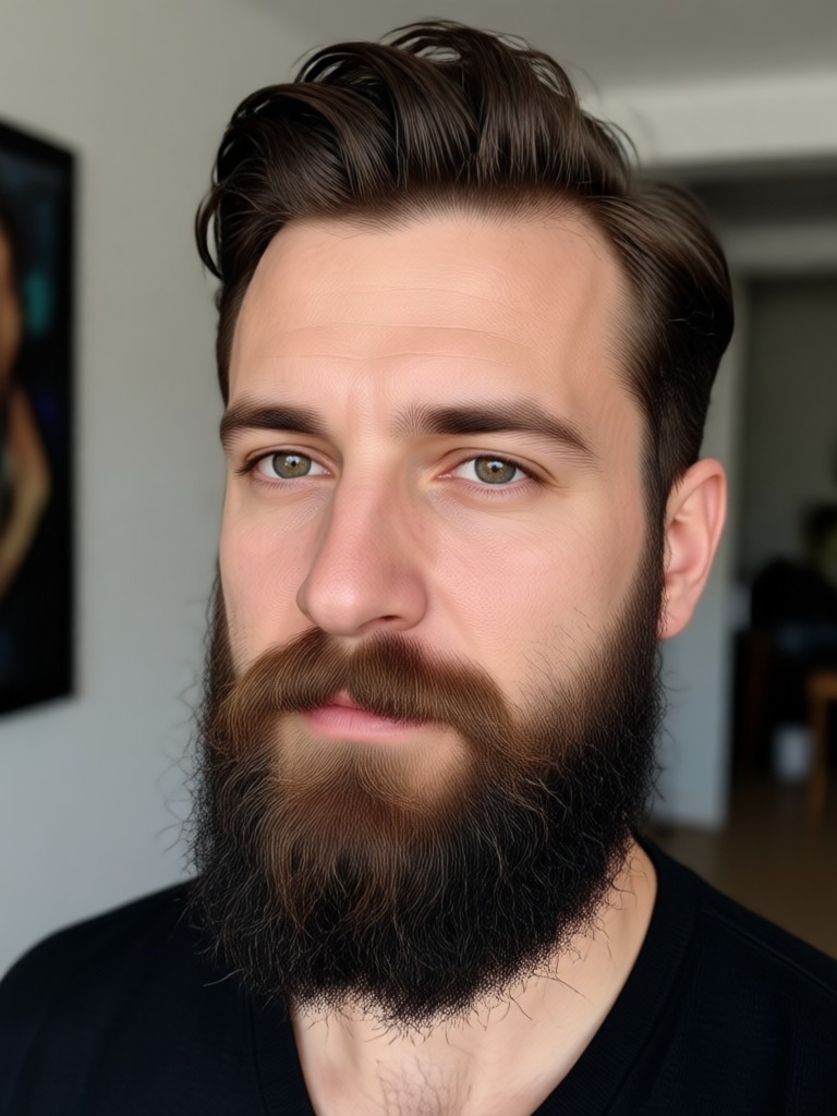 Foto sebelum sesudah dengan jenggot lumberjack