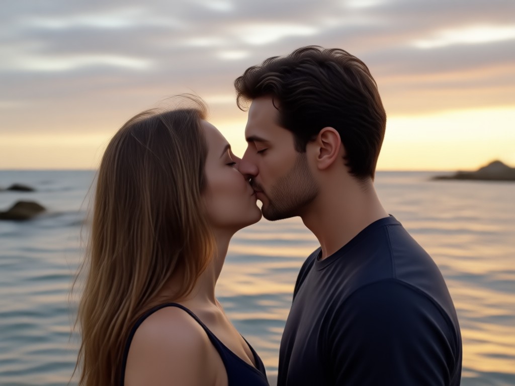 AI generating realistic romantic couple interaction