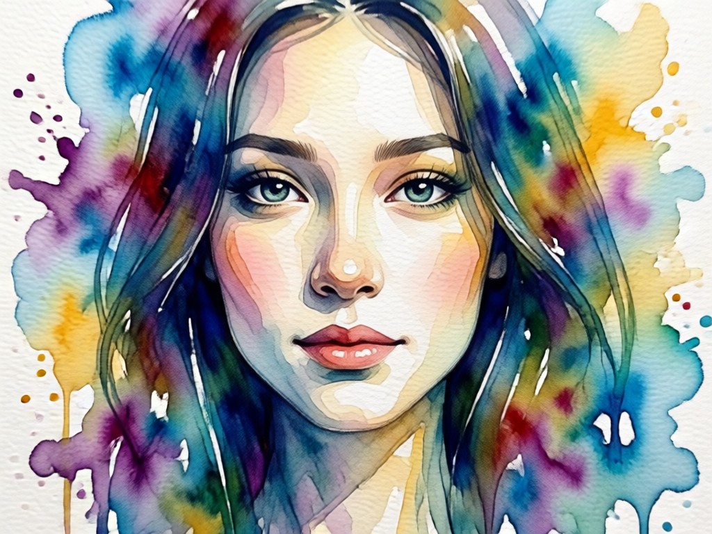 Nahaufnahme realistischer KI-generierter Aquarellpinselstriche
