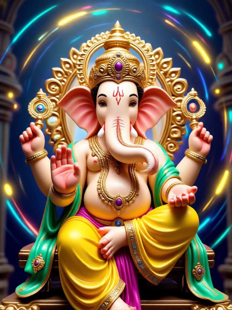 Ganpati with animated modak offering