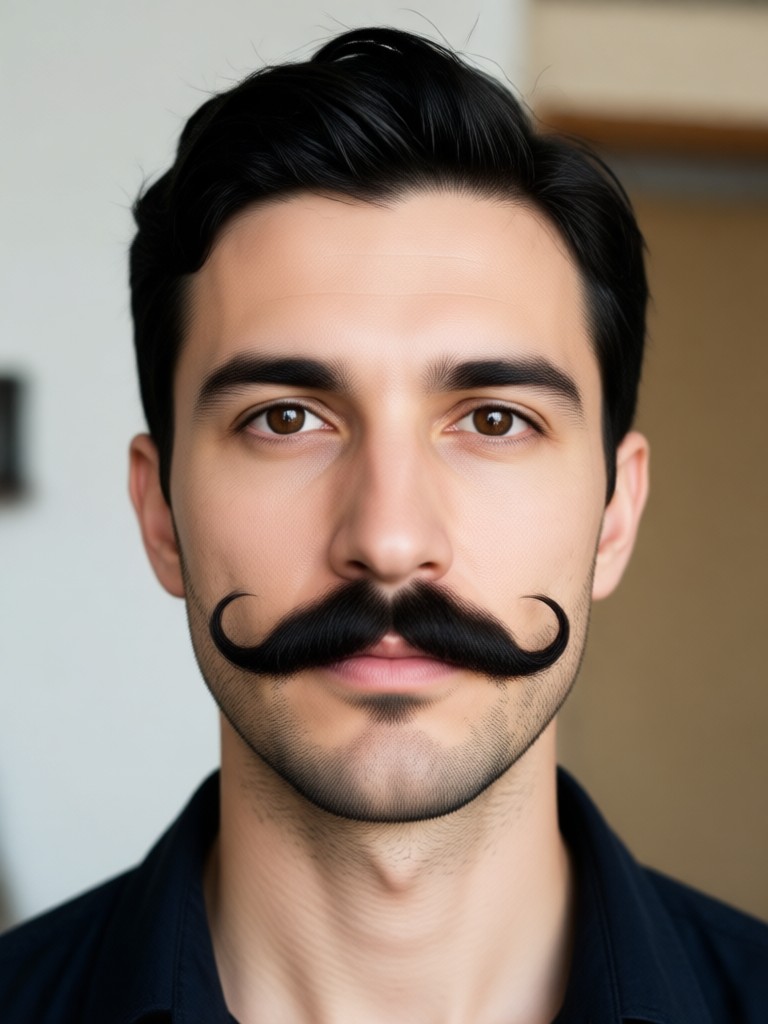Cartoon-style thick mustache filter effect
