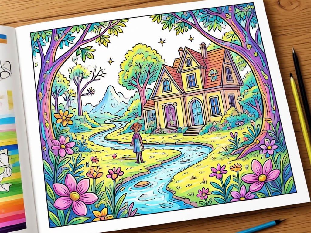 Adjustable complexity AI coloring pages