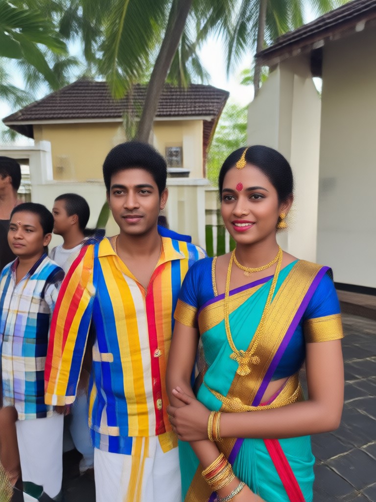 Klassisches Onam-Feier-Paar-Foto