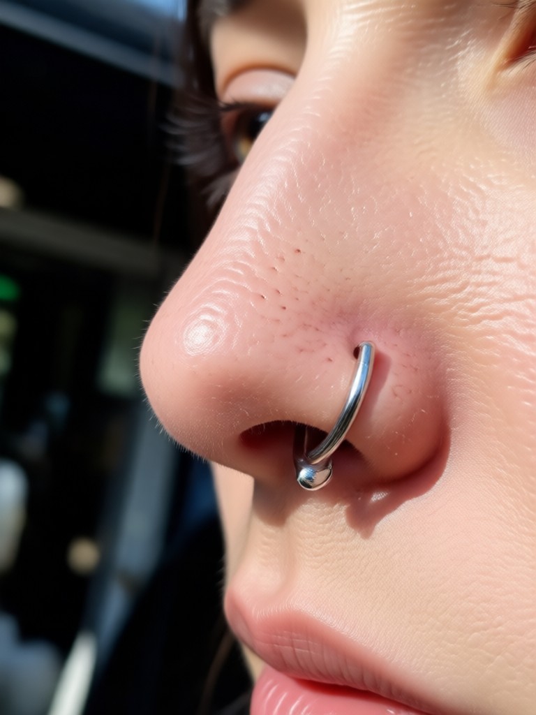 Side profile showing AI placed nose hoop