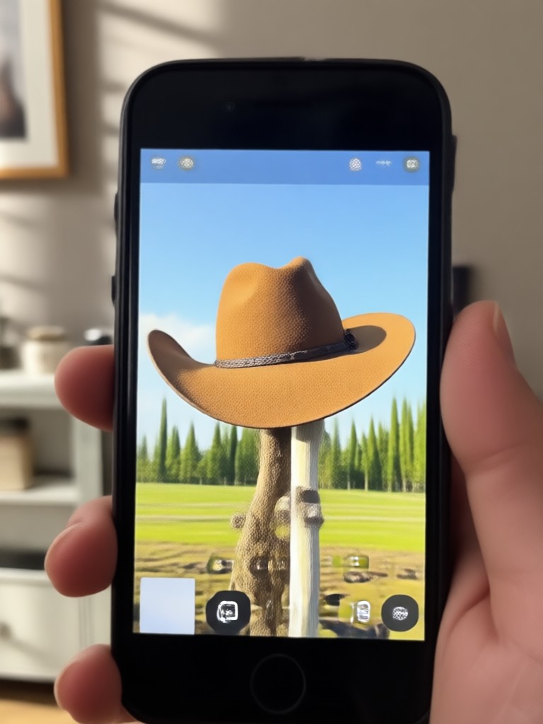 Side view showing realistic hat fit and brim shadow