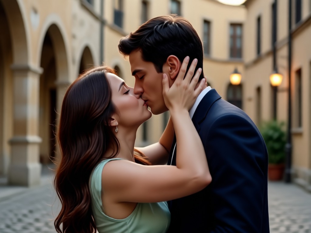 Cinematic lighting in an AI generated romantic video
