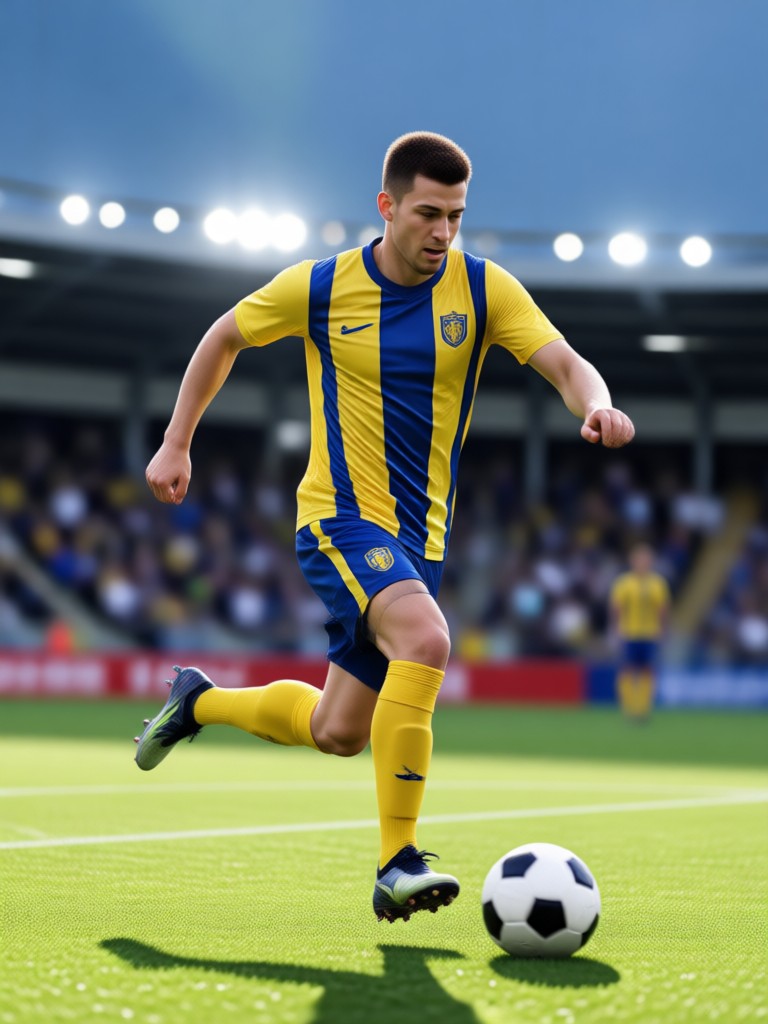 FIFA 24 style avatar with cinematic lighting