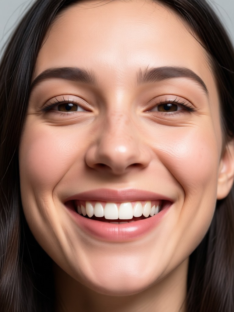 Renderização 3D realista com sorriso aprimorado por IA