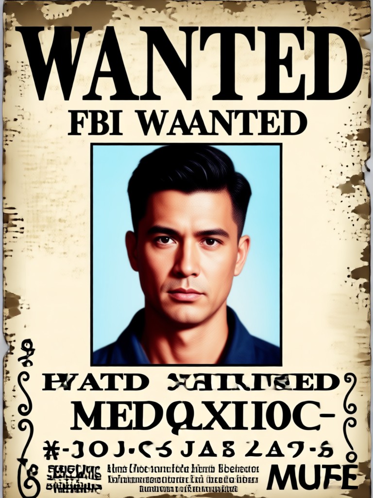 Classic black and white wanted poster