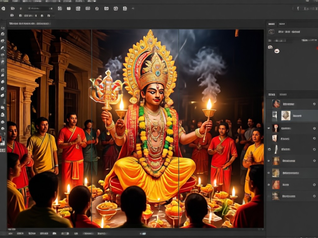 Traditional Nag Panchami worship scene background