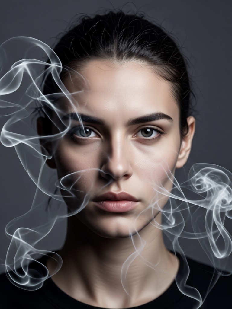 moody low light smoke portrait effect