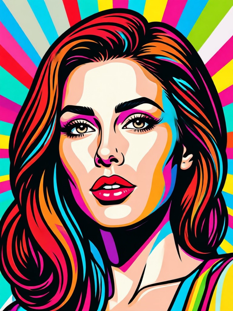 Mosaic pop art effect on a landscape photo