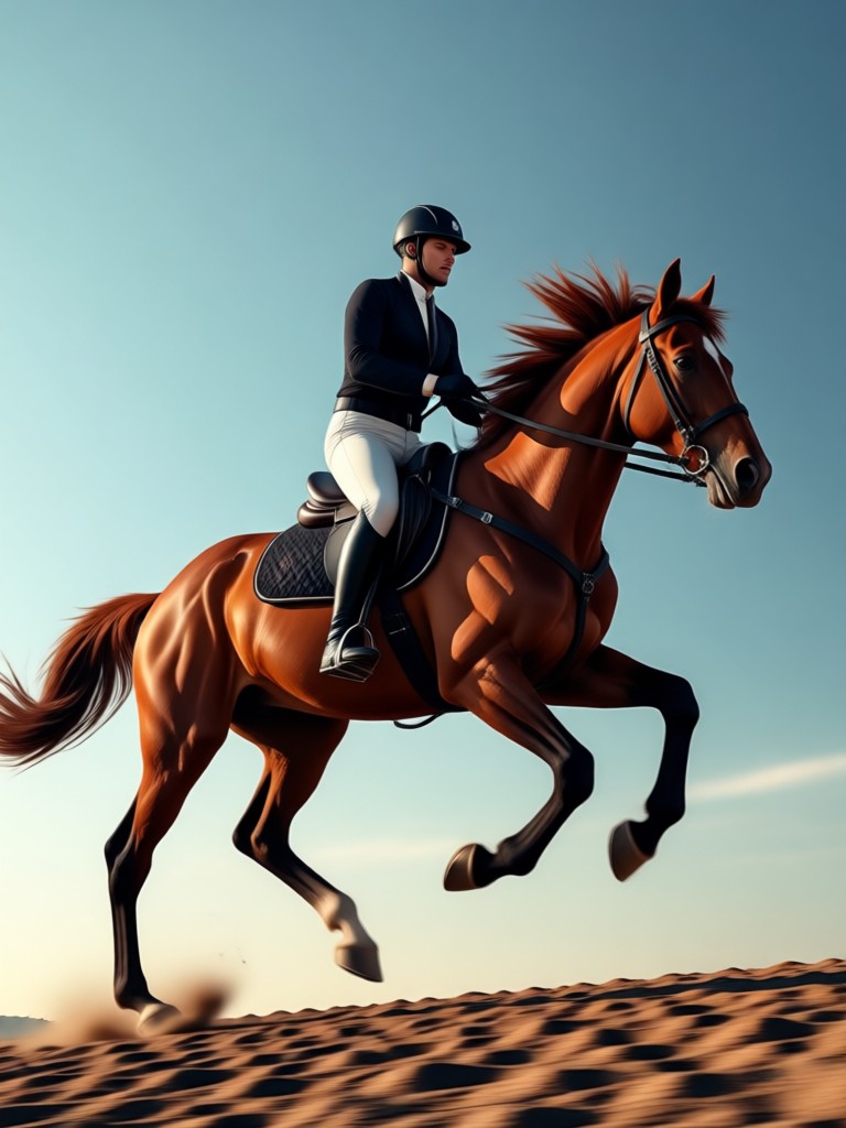Serene meadow trot AI horse riding video