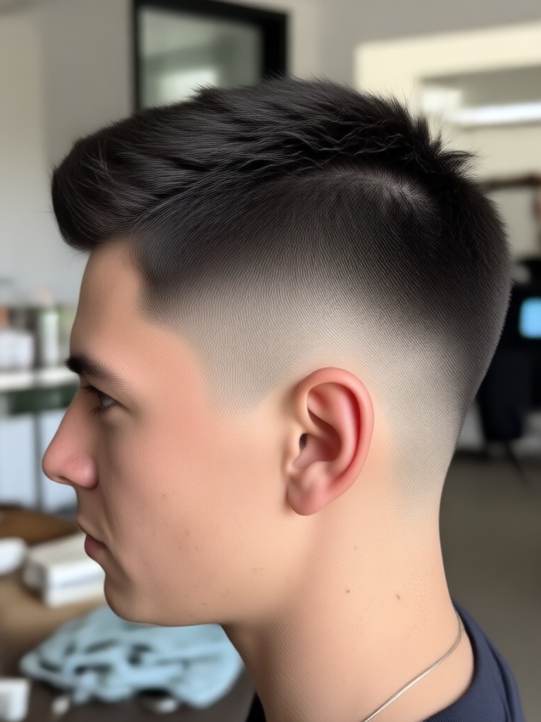 Hasil akhir buzz cut AI yang realistis