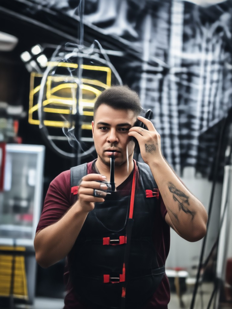 Черно-белый портрет с лёгкой дымчатой дымкой