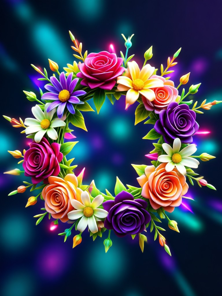Before and after slider showing flower crown application