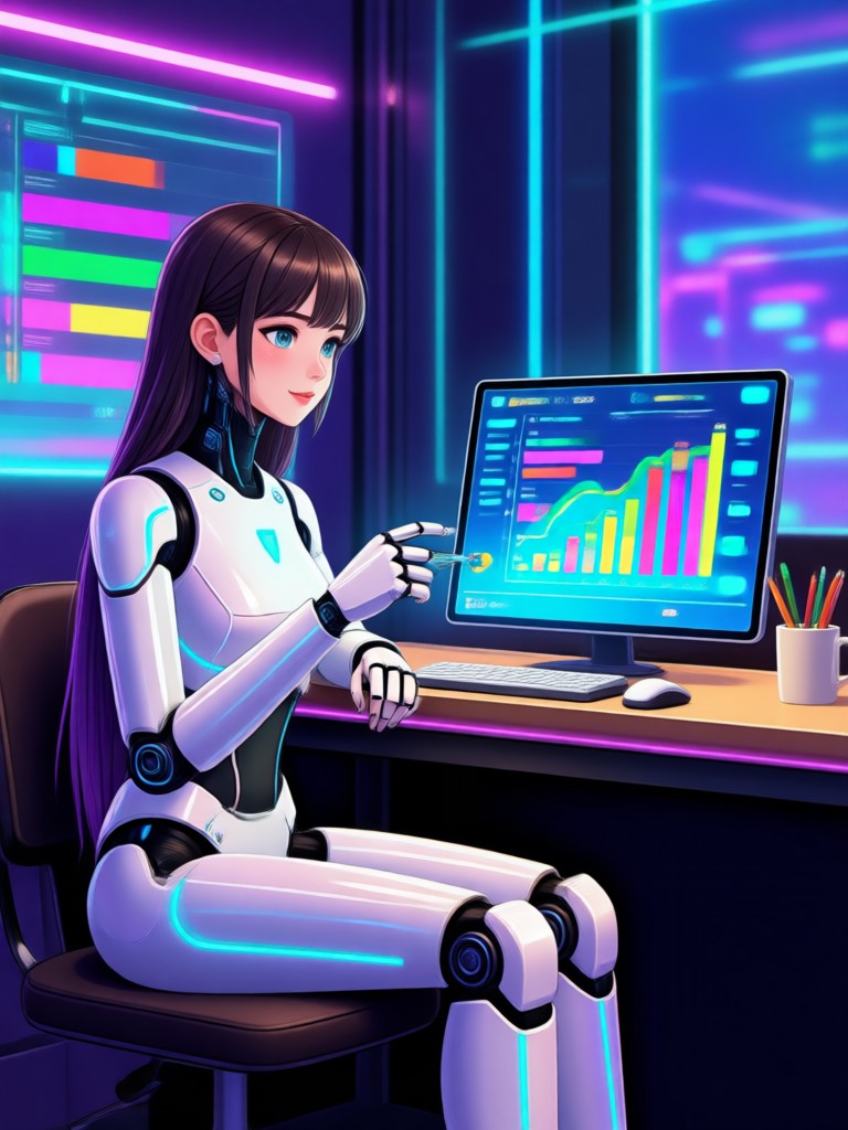 AI girlfriend with a thoughtful expression