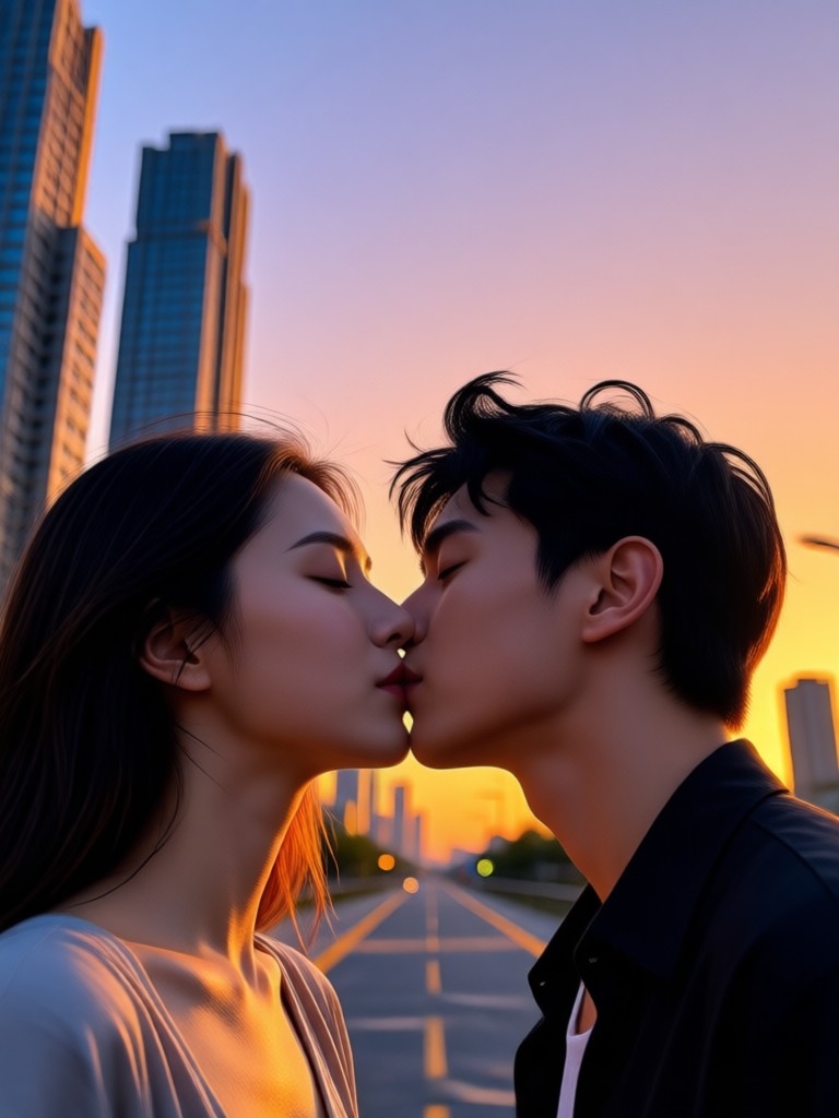 Long distance couple sweet forehead kiss video