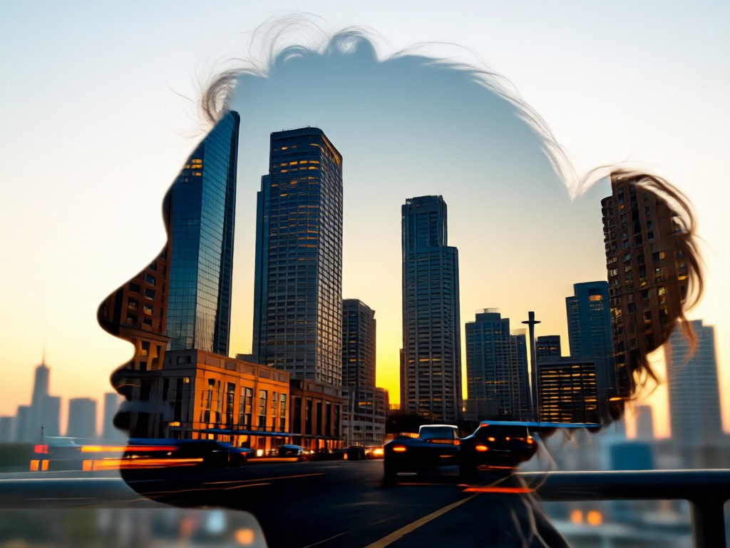 AI silhouette double exposure editing tool controls