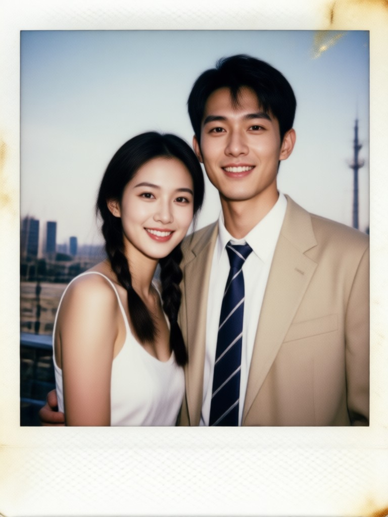 Soft focus romantic Polaroid style photo