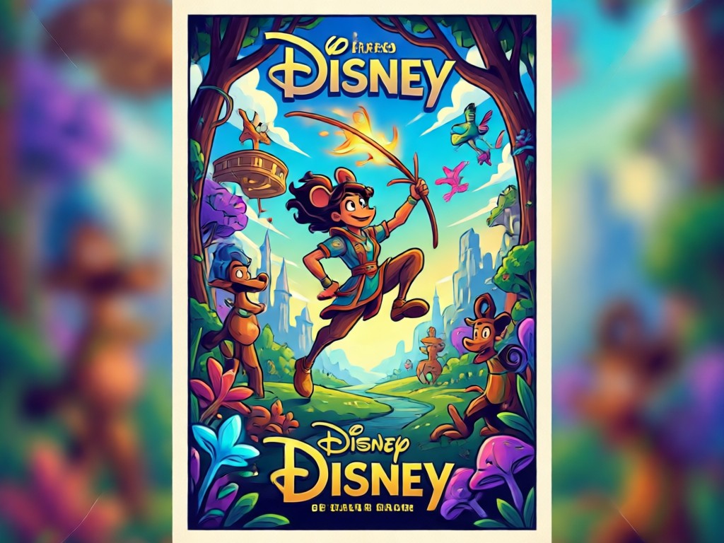 High resolution AI Disney poster ready for print