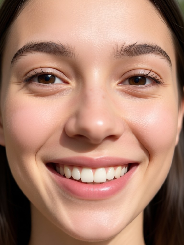 AI generated character given a friendly smile