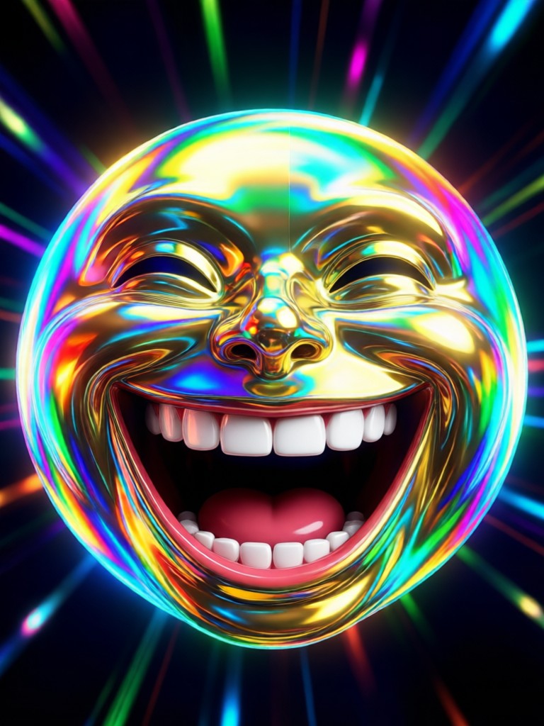 Cinematic portrait with subtle AI laugh effect