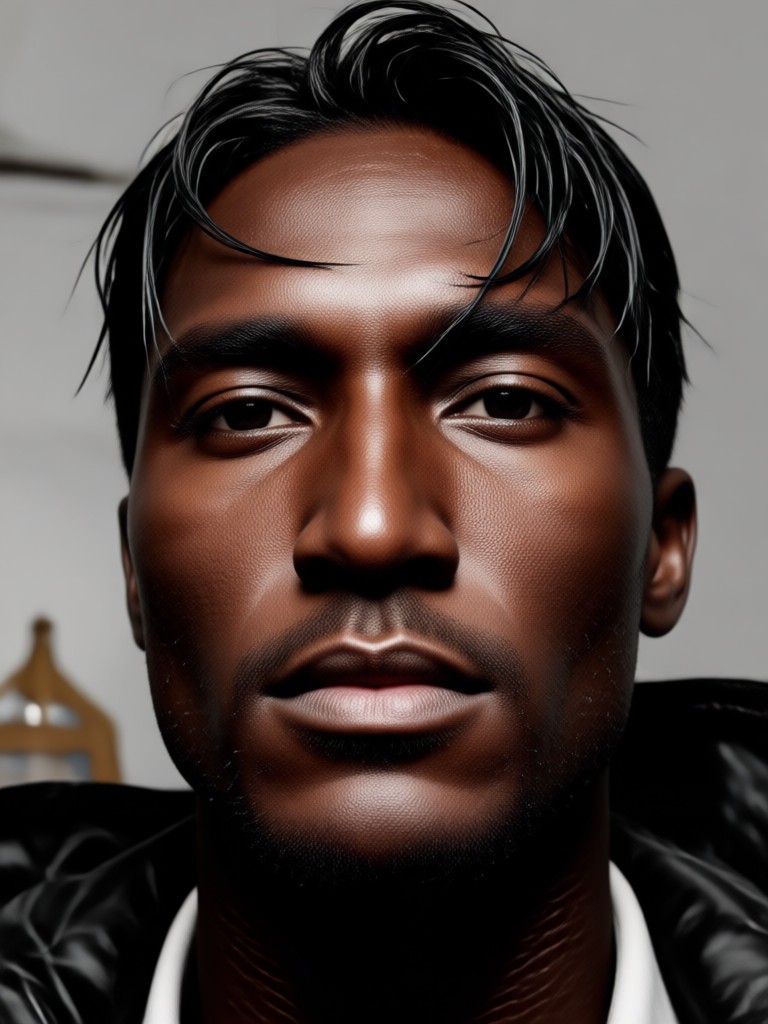 Abstract artistic red black portrait AI generation