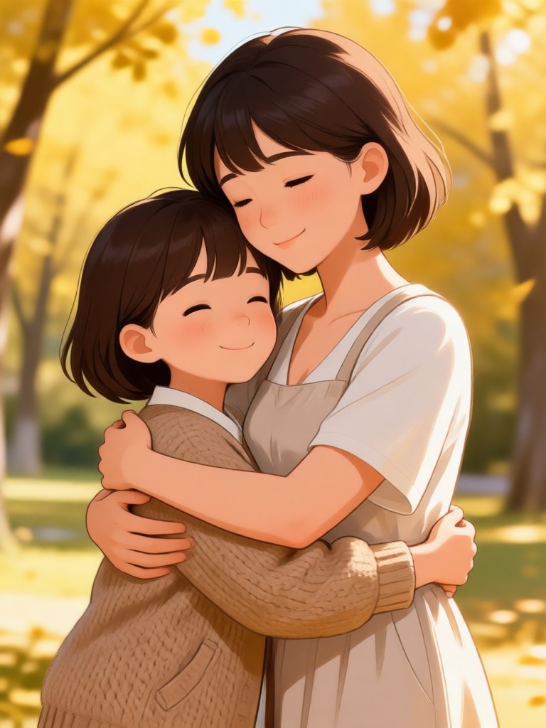 Animated hug for Mother's Day greeting