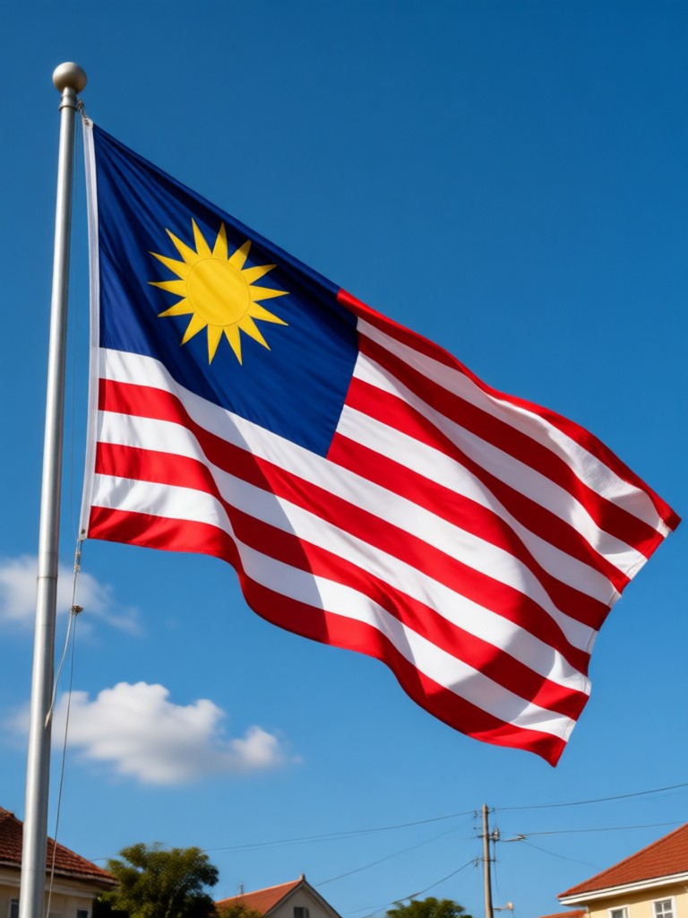 Perayaan festival dengan efek patriotik