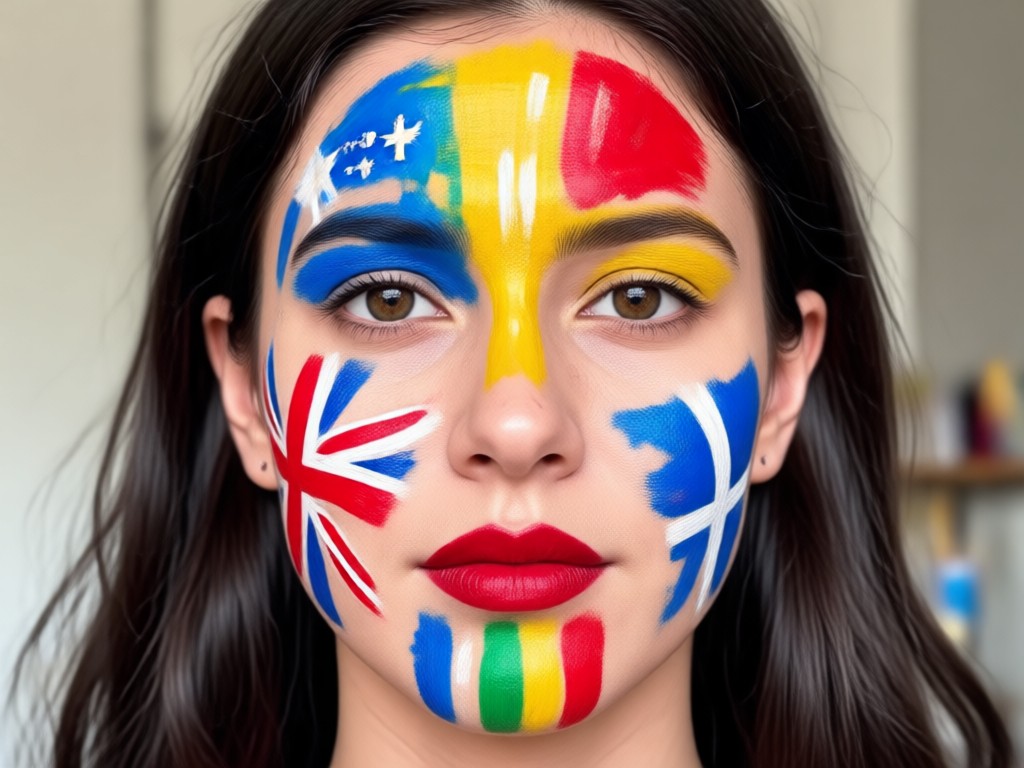 Gallery of World Cup national flag face paints