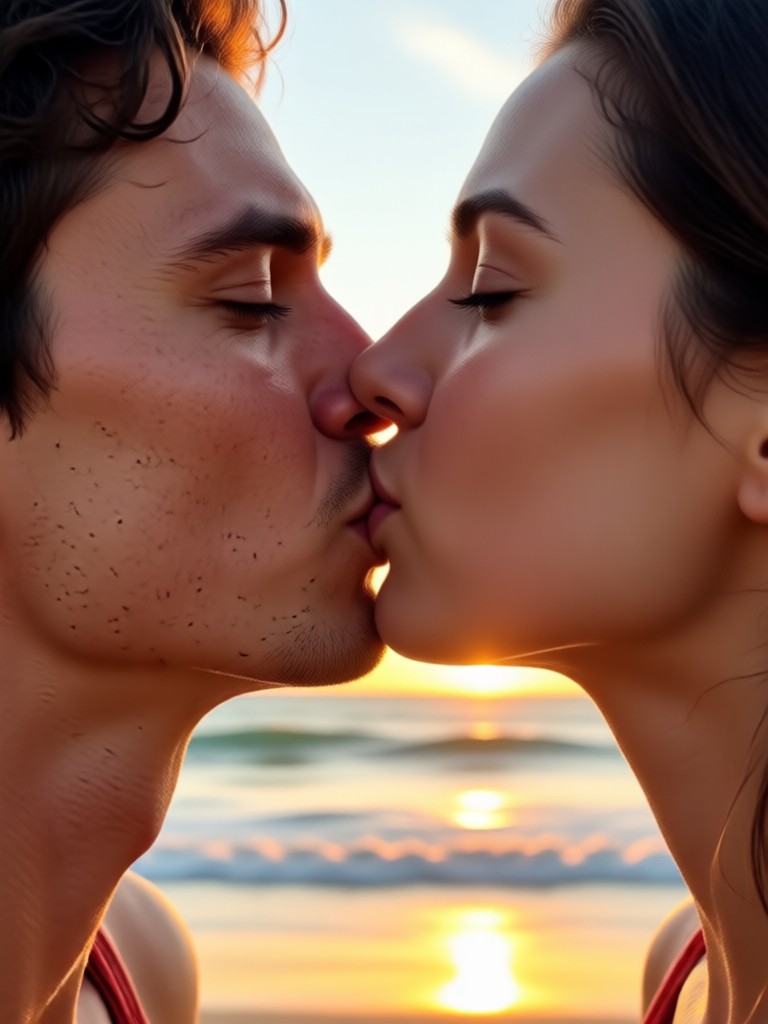 Dreamy coastal kiss animation effect
