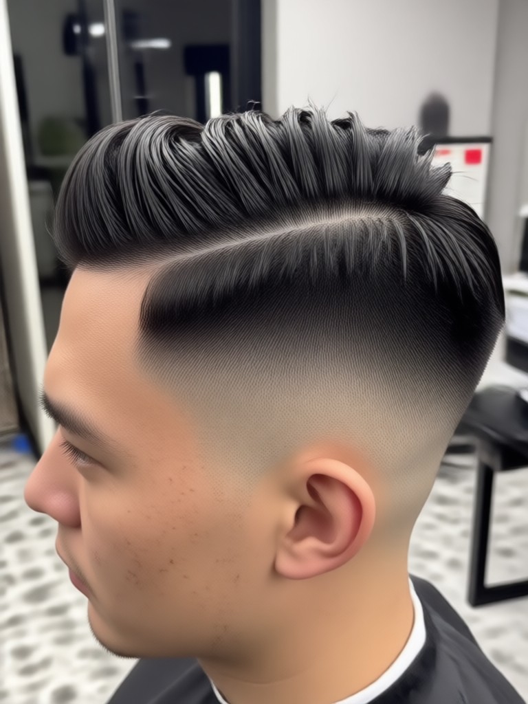 Low taper fade on curly hair AI result