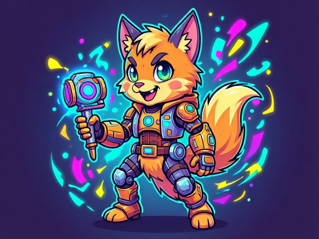 IA transformando descrição de texto em um personagem mascote
