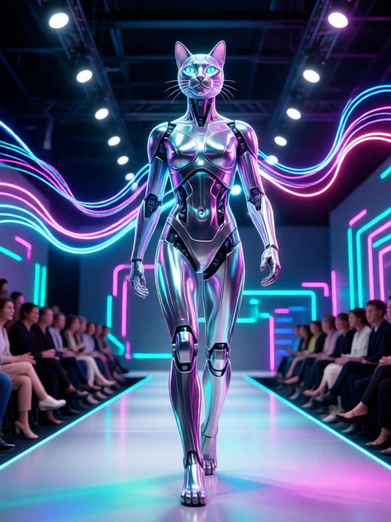 Swimwear collection AI runway