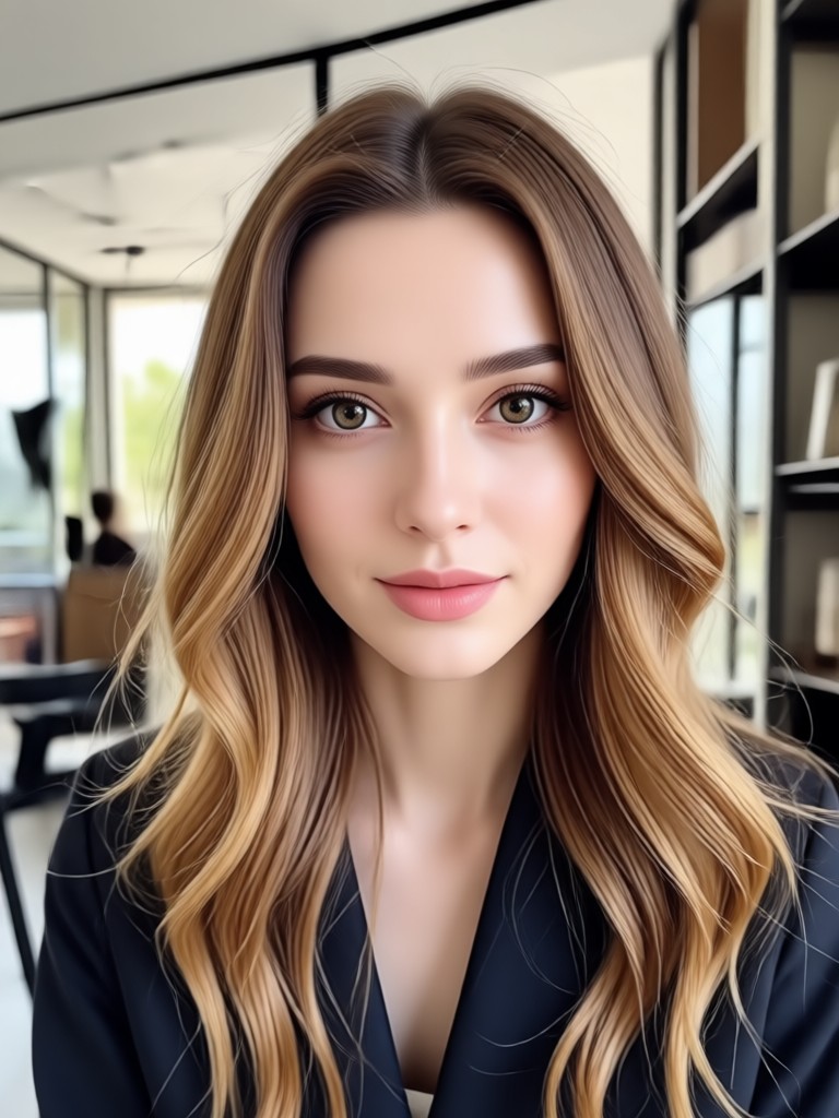 AI hair transformation from brunette to blonde