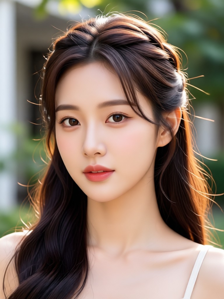 AI Korean wolf cut hairstyle transformation