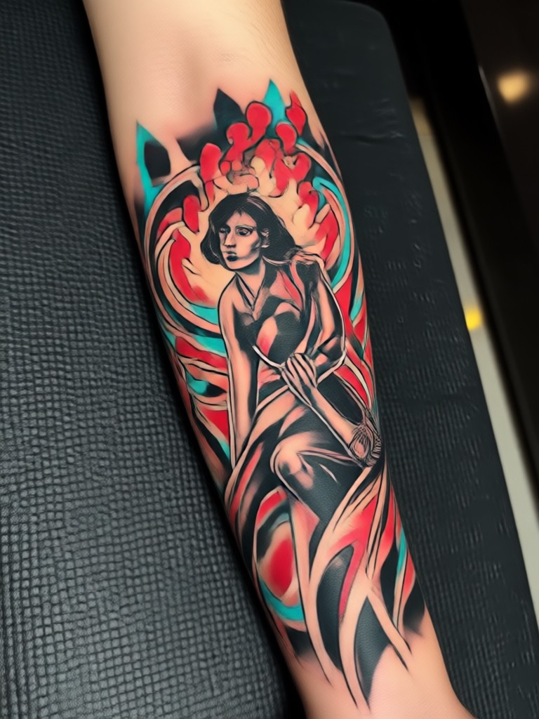 Ornamental hand tattoo AI design
