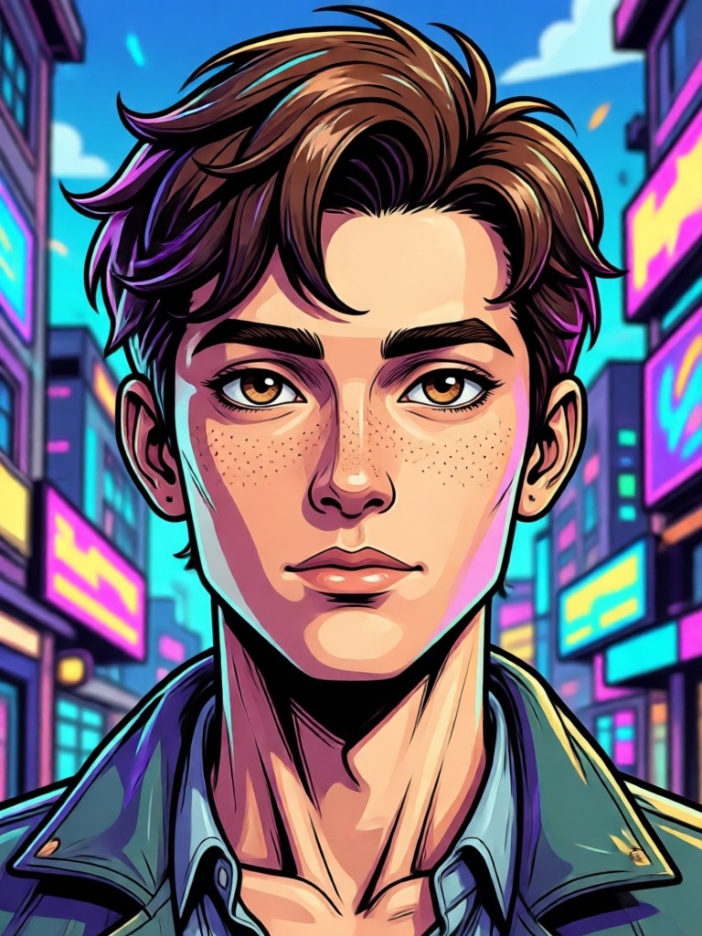 Pixar style 3D male comic portrait