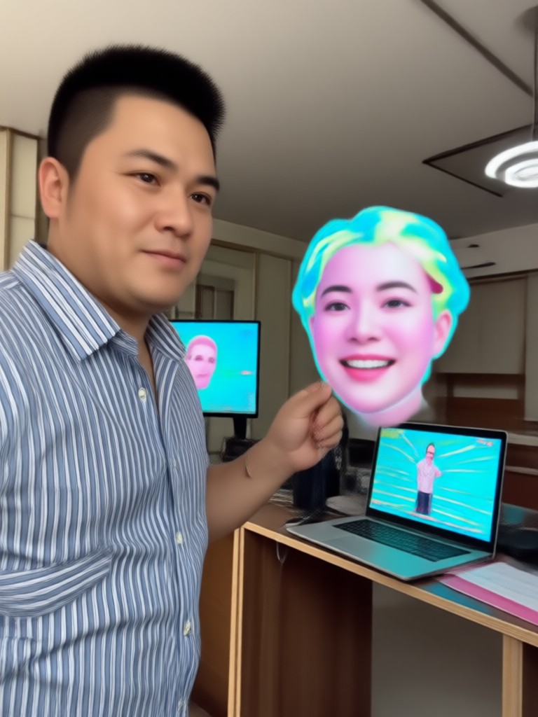 Talking head video with face transfer