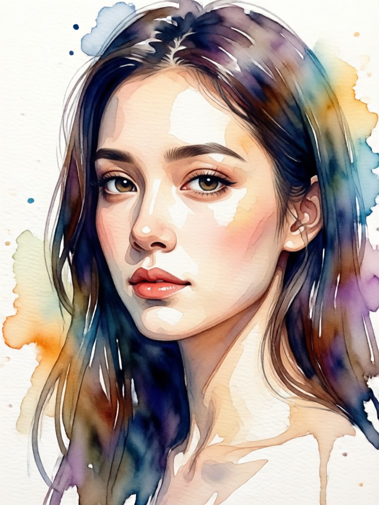 얼굴 디테일을 보존한 사실적인 수채화 인물화