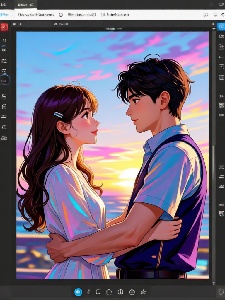 Dramatic soulmate AI art with cinematic lighting