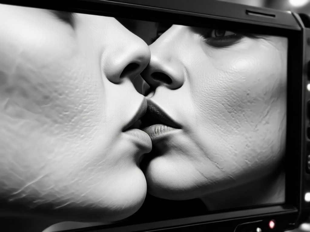 ワンタップで白黒キス動画を生成