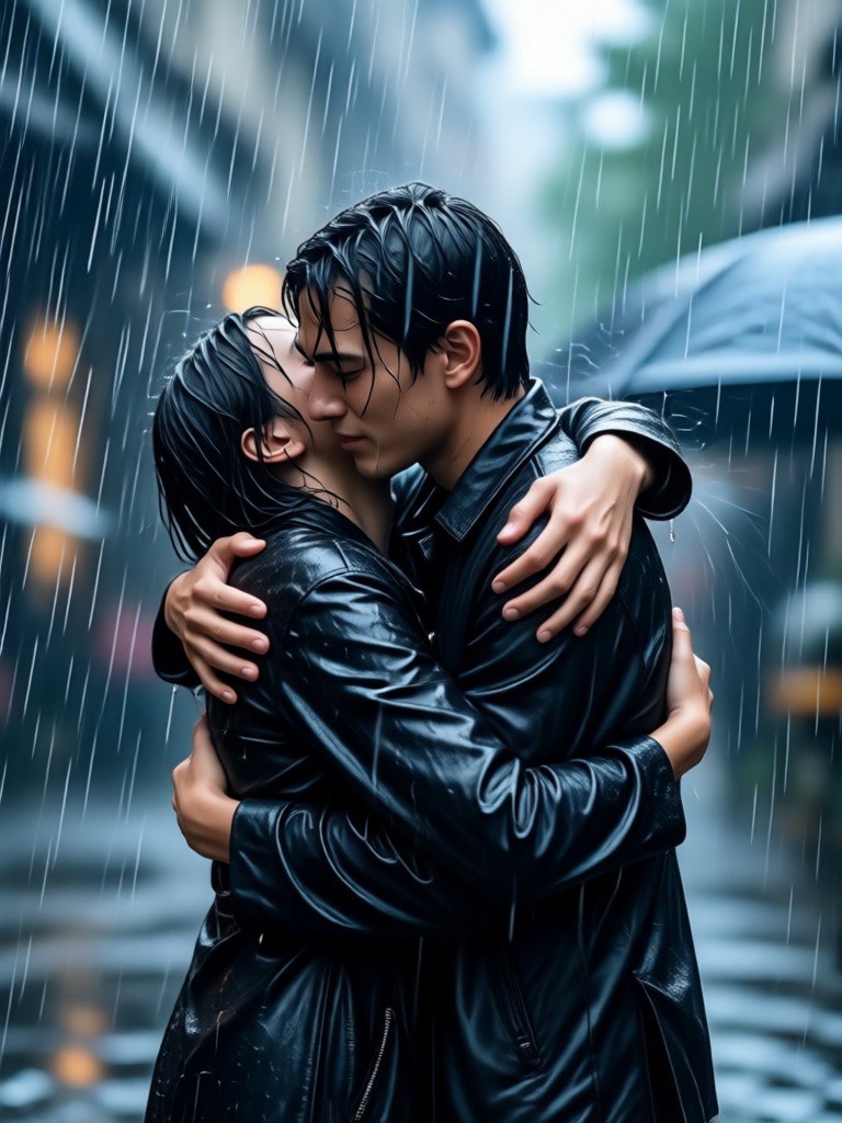 AI generated nostalgic rainy memory video