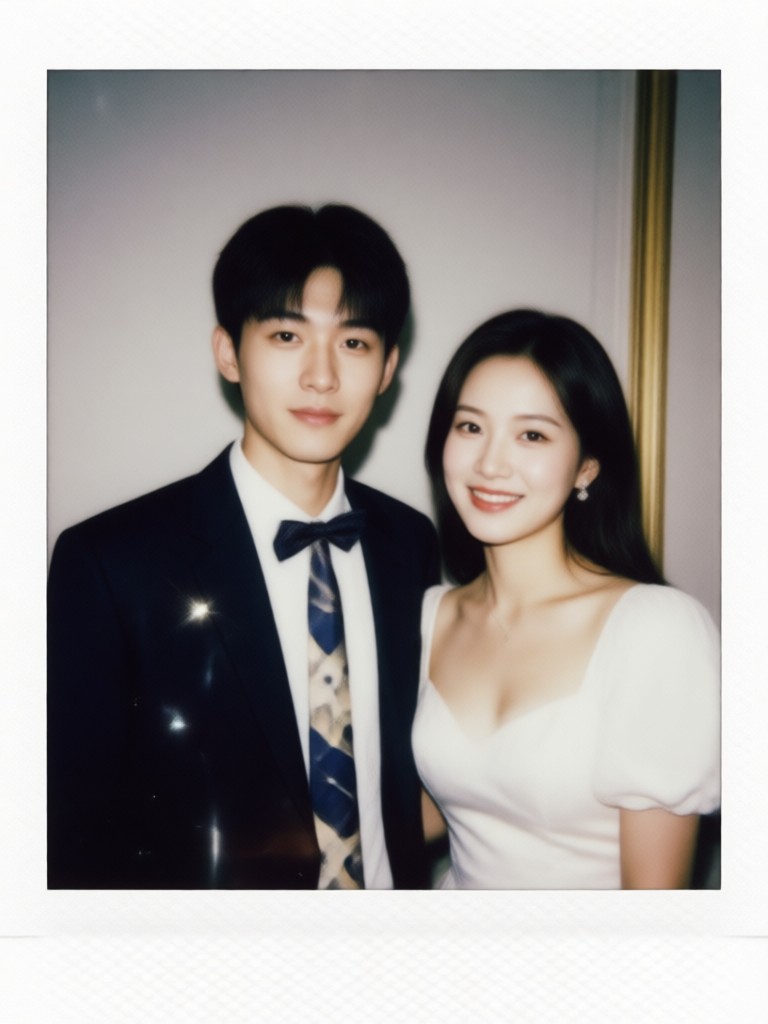 Anniversary Polaroid with gold foil text