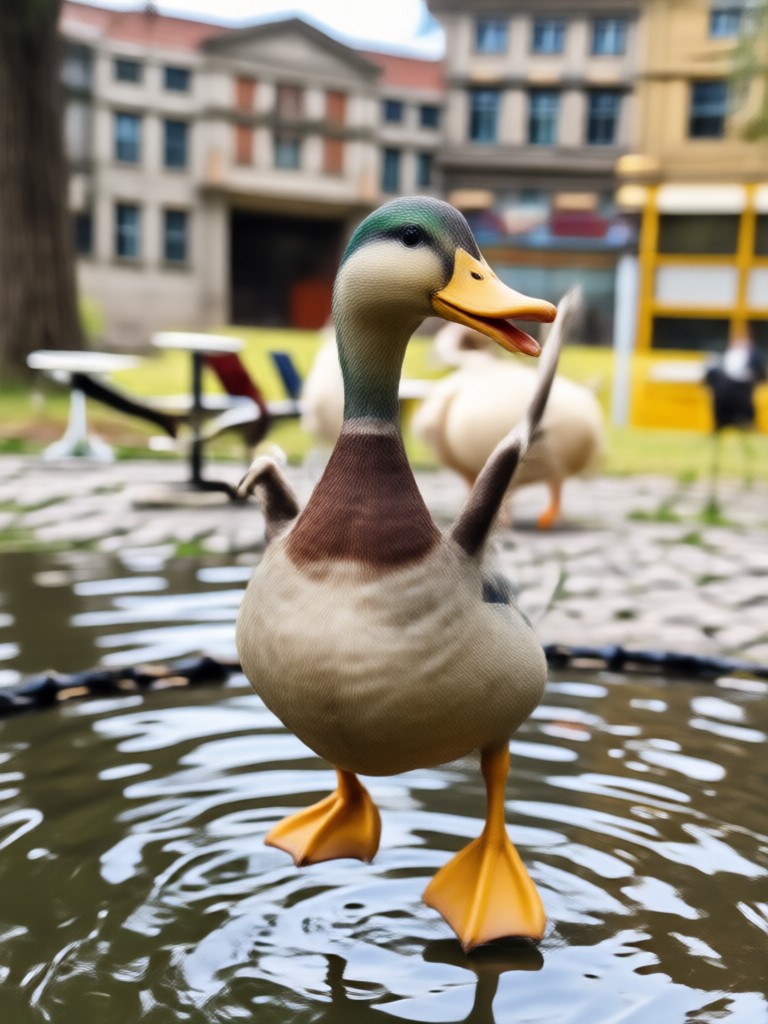 Funny friend group as dancing ducks