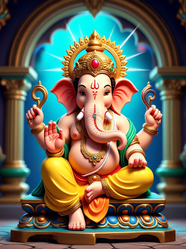 Marble Ganesh Statue Animation